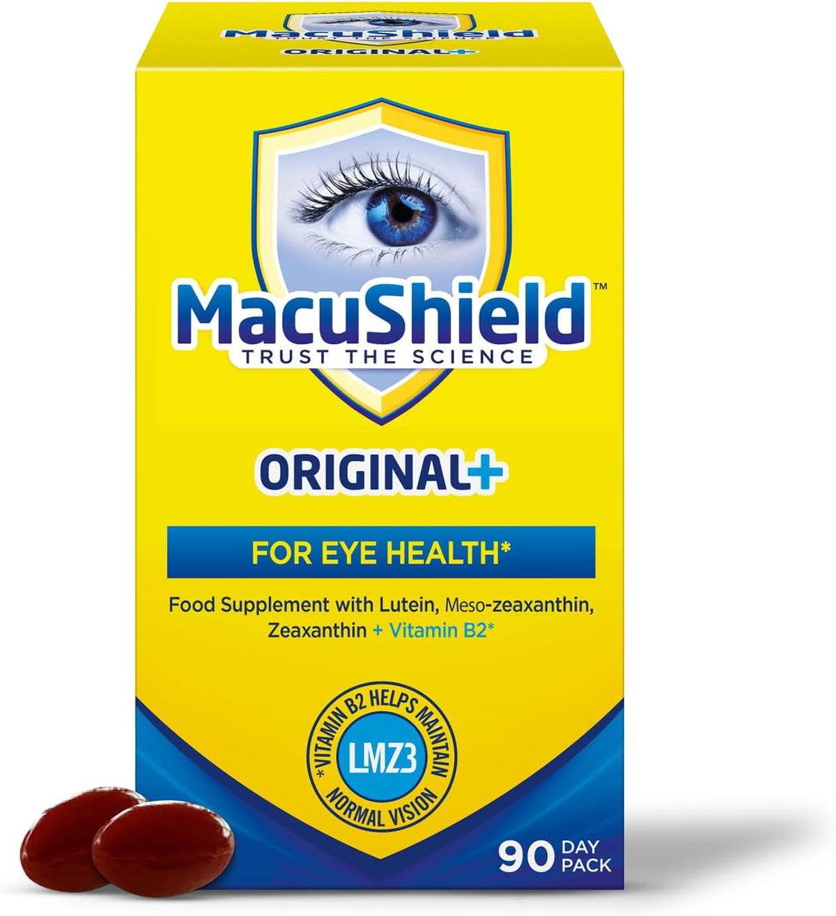 MacuShield Original Plus Eye Health Capsules 90 Day Pack | Daily Vision Support