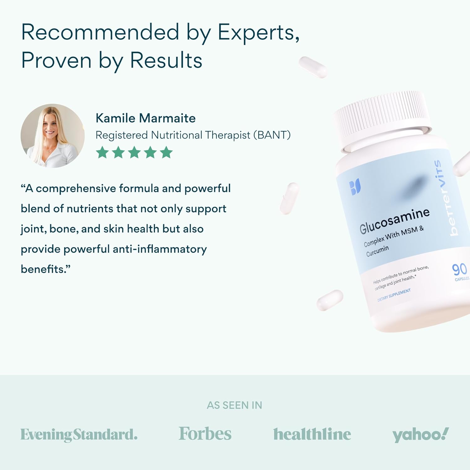 Bettervits Glucosamine Complex with MSM & Turmeric 90 Capsules | Joint Support Supplement