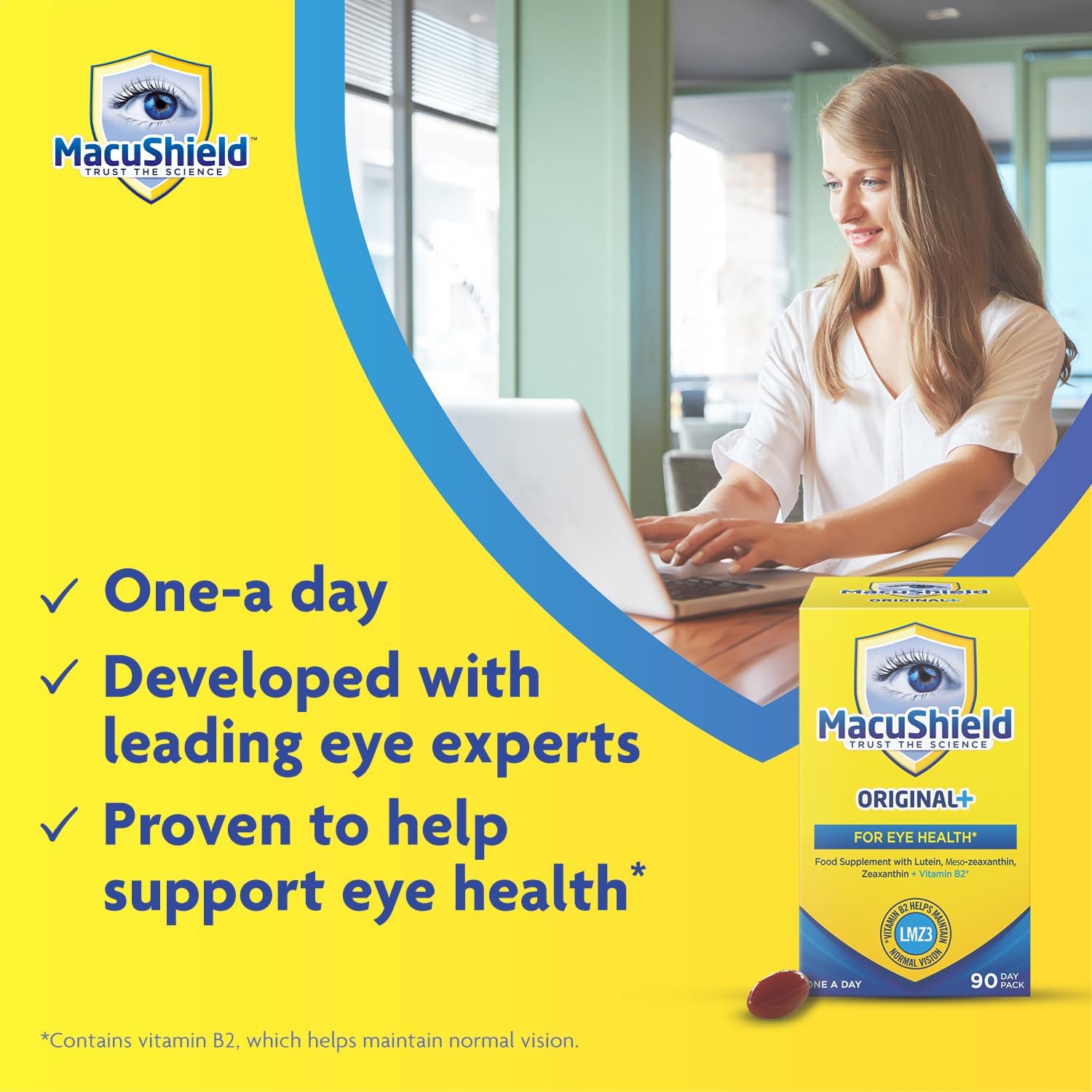 MacuShield Original Plus Eye Health Capsules 90 Day Pack | Daily Vision Support