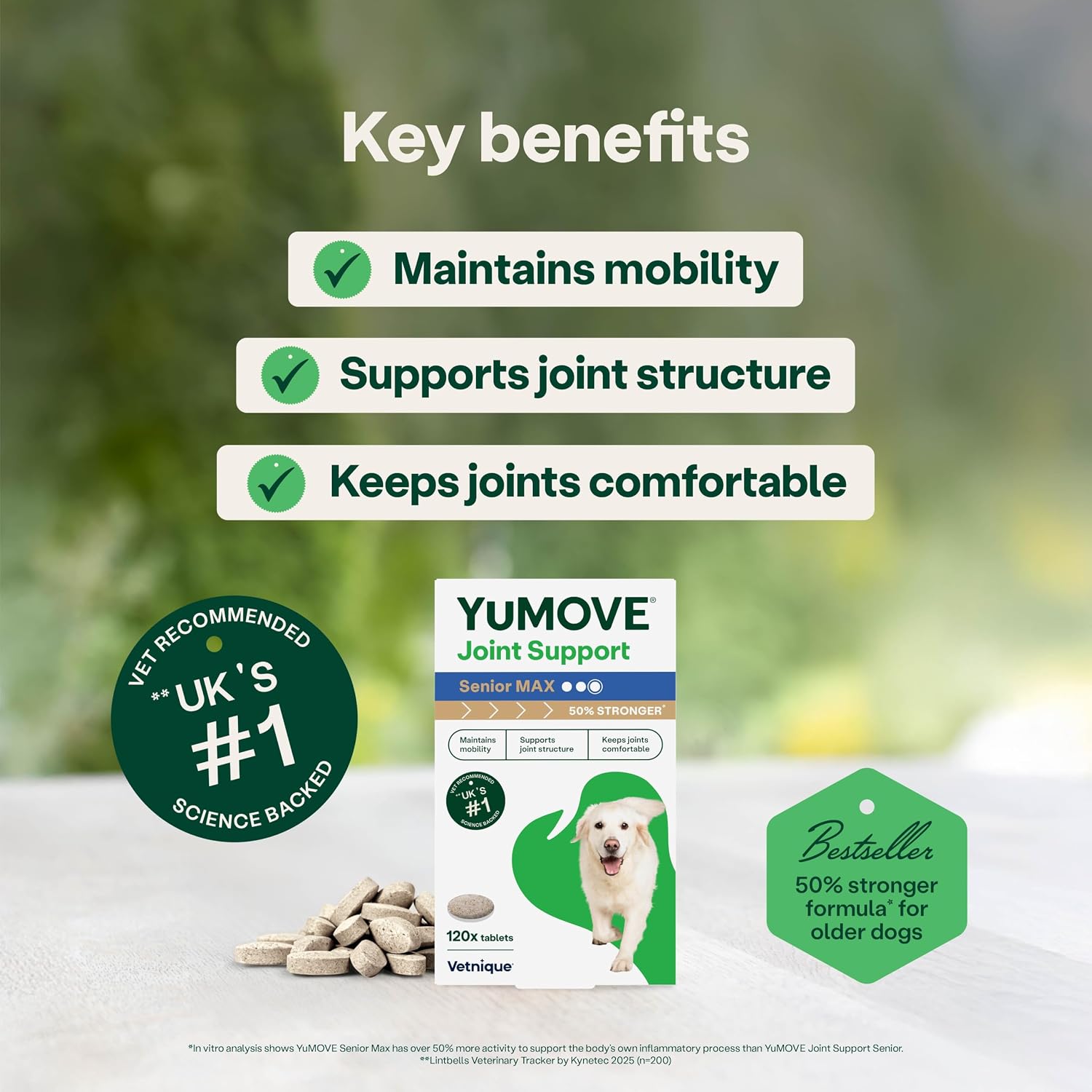 YuMOVE Senior Maximum Strength Joint Supplement 120 Tablets | Advanced Hip & Joint Support