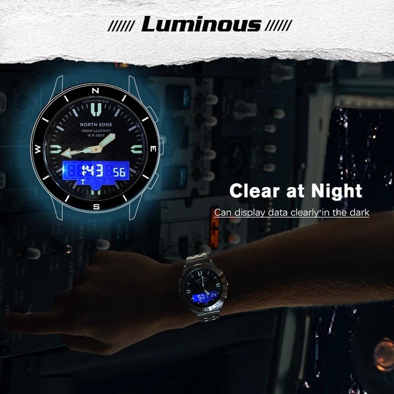 NORTH EDGE Snow Leopard Outdoor Watch – Barometer, Altimeter & 50M Waterproof fragrance