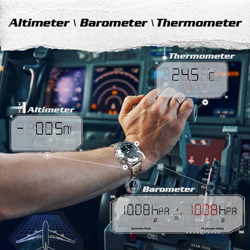 NORTH EDGE Snow Leopard Outdoor Watch – Barometer, Altimeter & 50M Waterproof fragrance