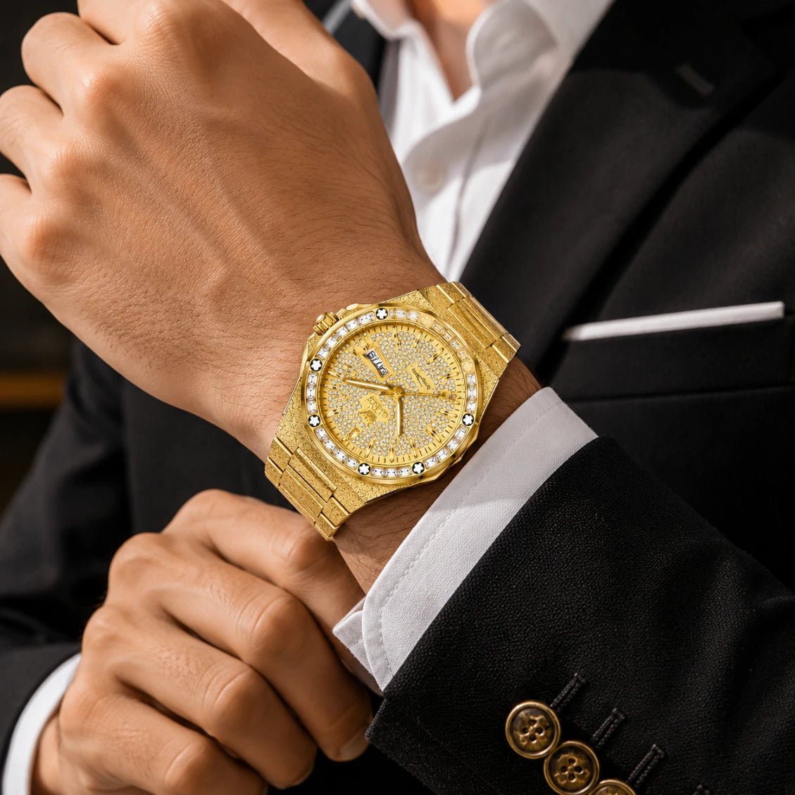 OLEVS 9803 Luxury Full Diamond Automatic Mechanical Watch for Men – Waterproof Stainless Steel Business Wristwatch fragrance
