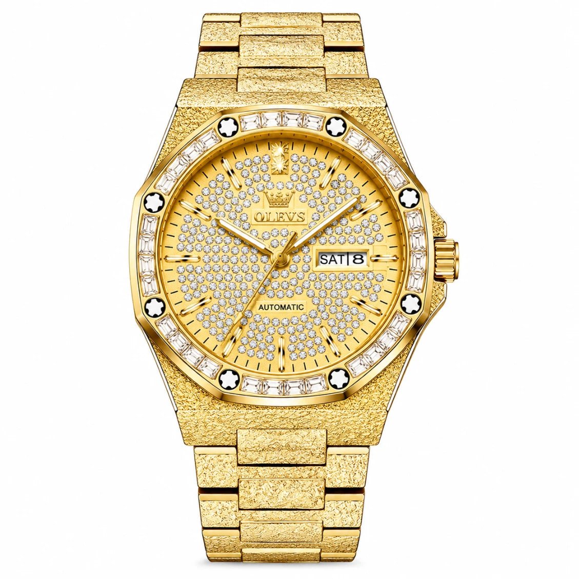 OLEVS 9803 Luxury Full Diamond Automatic Mechanical Watch for Men – Waterproof Stainless Steel Business Wristwatch fragrance