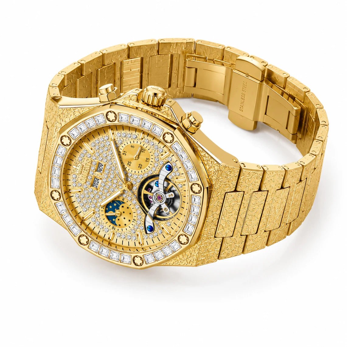 OLEVS Luxury Automatic Mechanical Watch for Men – Waterproof Diamond Dial Stainless Steel Business Wrist Watch fragrance