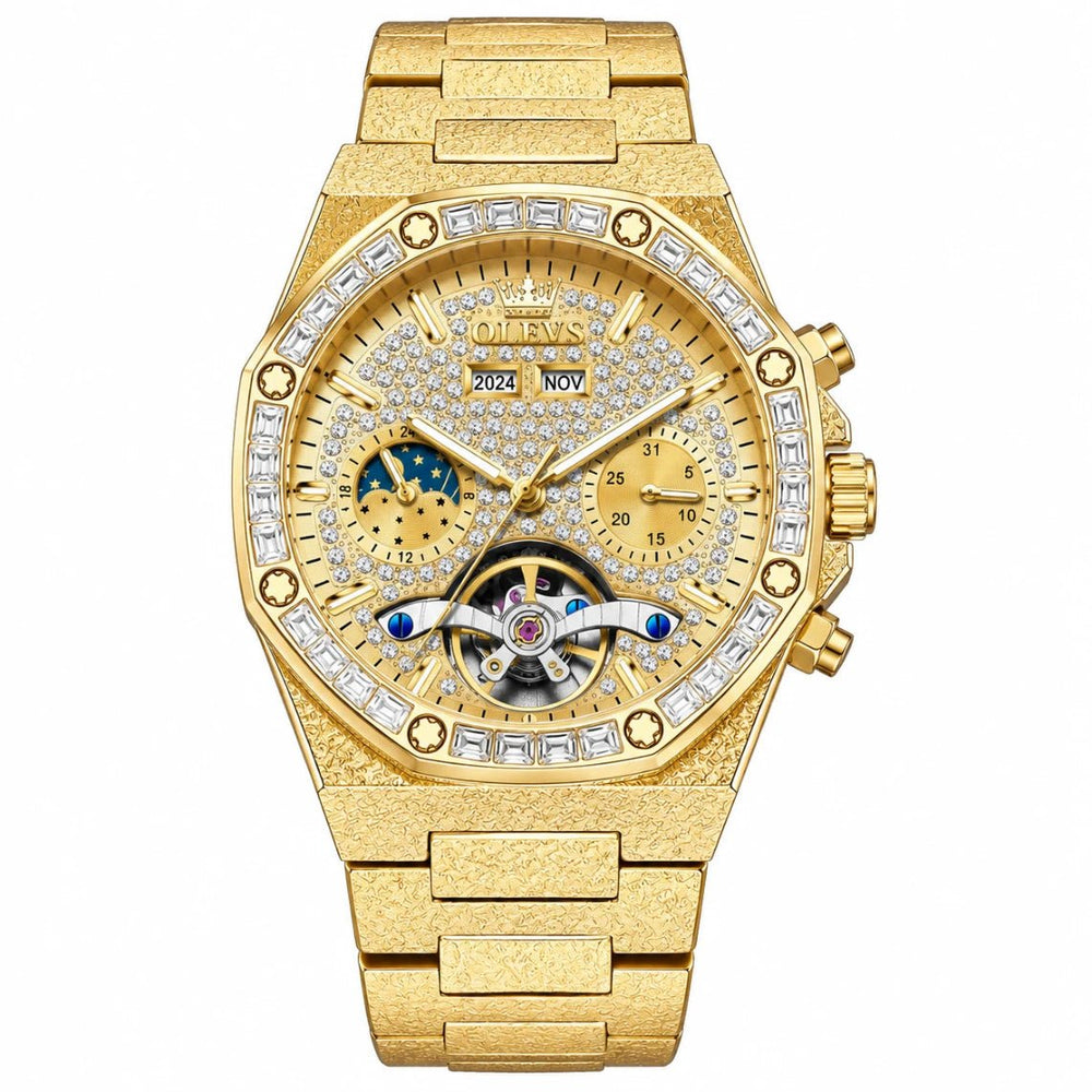 OLEVS Luxury Automatic Mechanical Watch for Men – Waterproof Diamond Dial Stainless Steel Business Wrist Watch fragrance