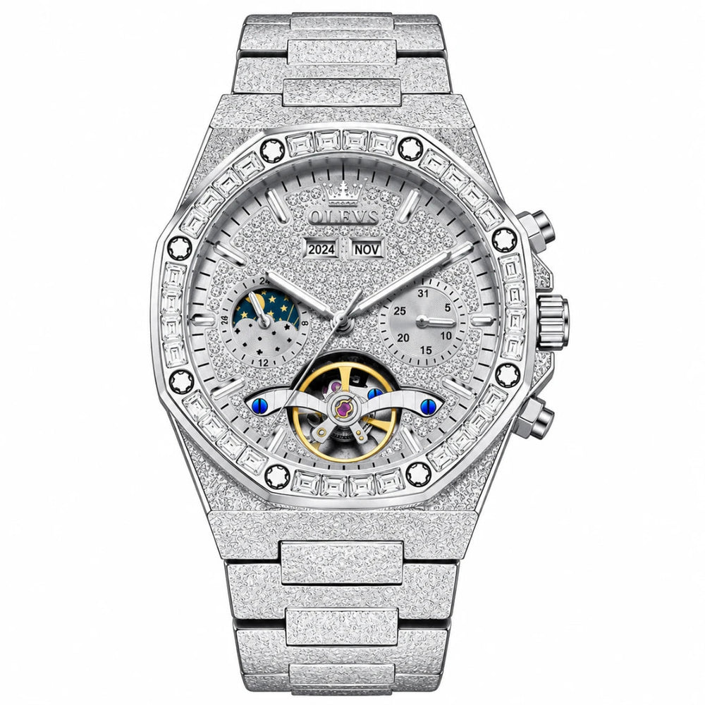 OLEVS Luxury Automatic Mechanical Watch for Men – Waterproof Diamond Dial Stainless Steel Business Wrist Watch fragrance